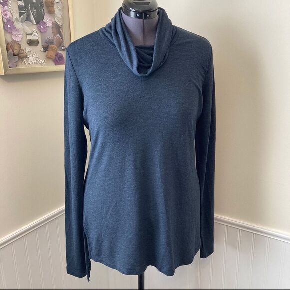 CABI Turtle Tee Cowl Neck Midnight Blue M #3628 NWOT - Picture 2 of 6